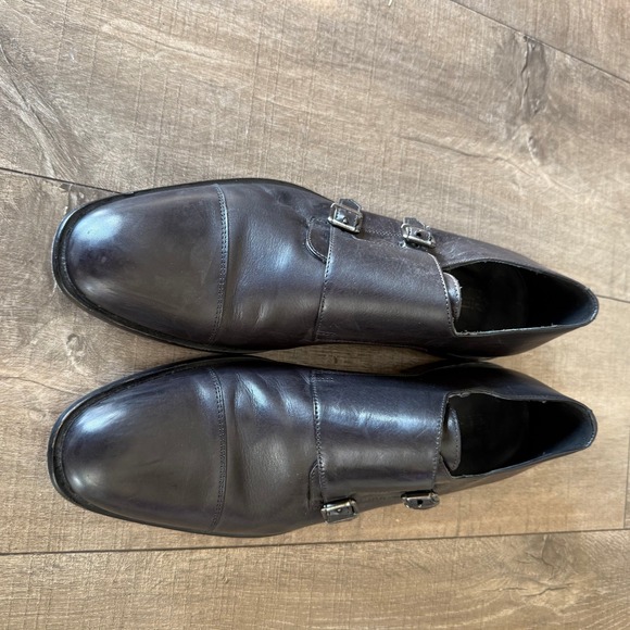 Geox Monk Strap Dress‎ Shoes Leather Double Buckle Formal Black 42 Preppy Career main image 4